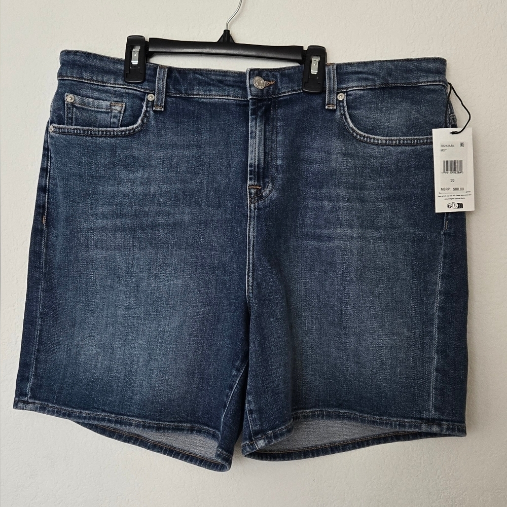 7for‎ All Man Kind Dark Blue Denim Shorts